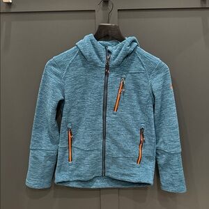 Kids Blue Hoodie with Orange Accents